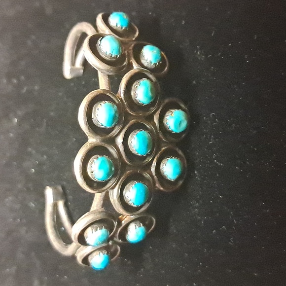 Vintage (70s) Zuni Snake Eye Cuff Bracelet - Picture 3 of 6
